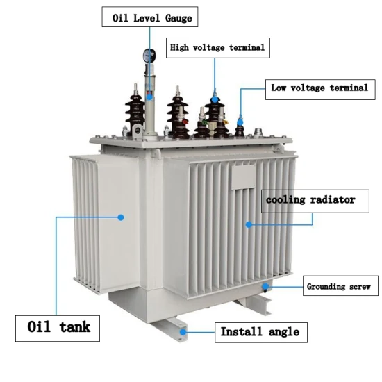 Transformateur de transmission/distribution de puissance triphasé S11 30kVA-20000kVA 6kv-35kv immergé dans l'huile (rempli de liquide)